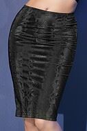 Tubkjol i läderimmitation med blixtlås, orm-mönster